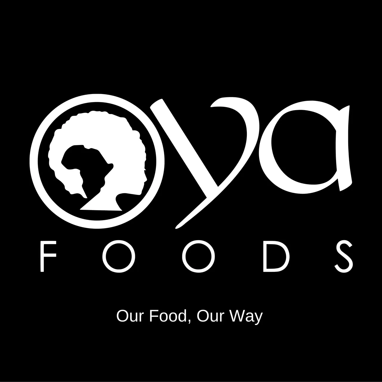 Oya Foods Logo White on Black