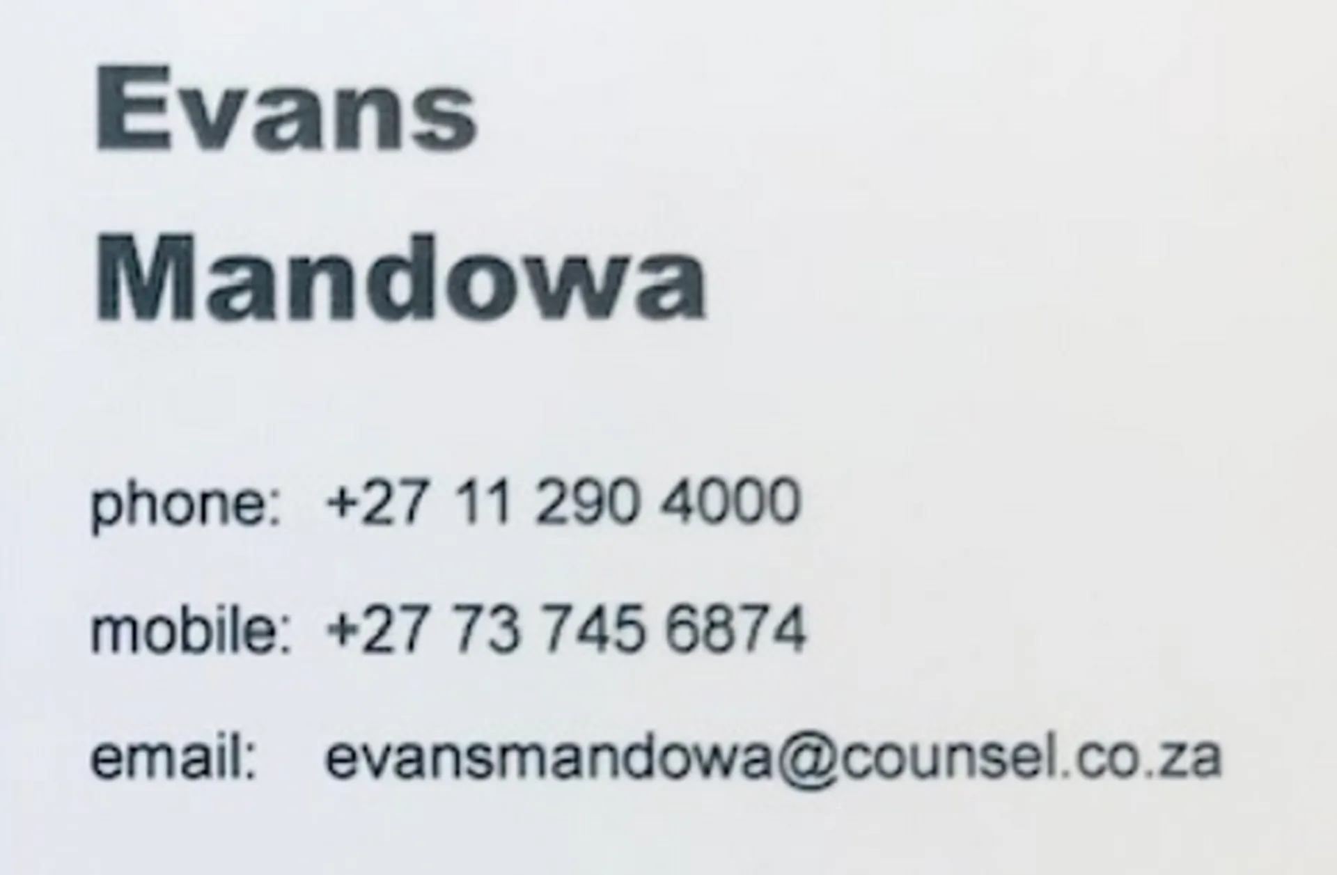 Advocate Evans